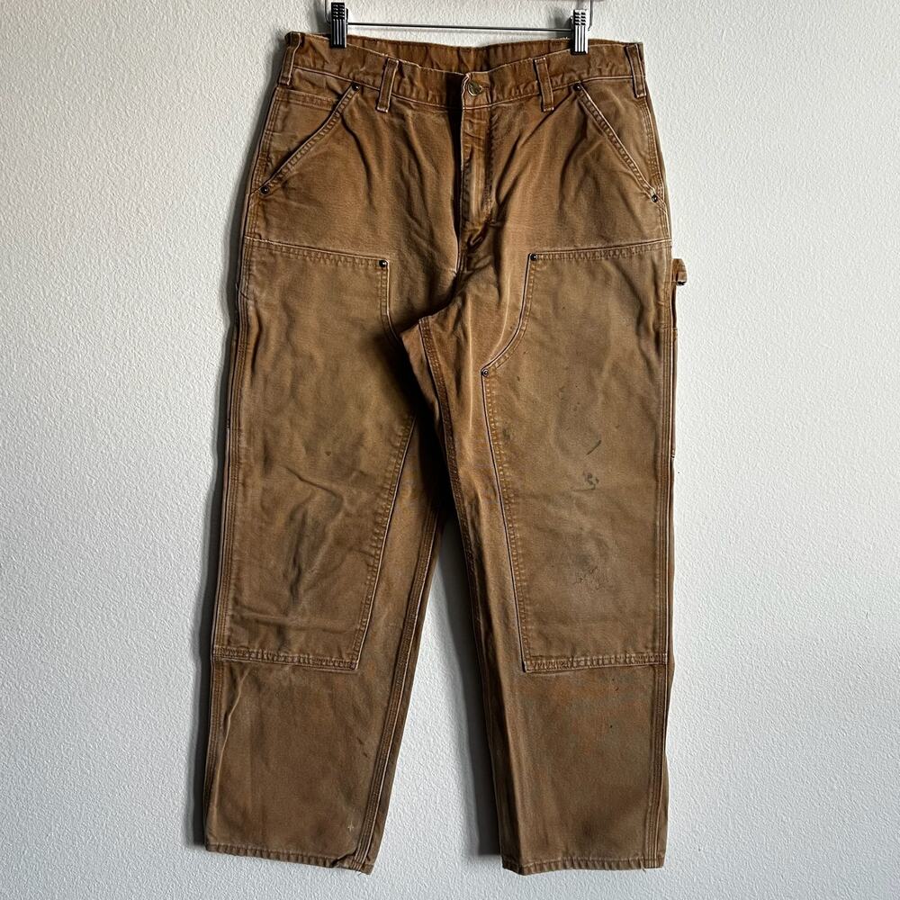 Carhartt B136 BRN brown double knee work wear carpenter pants